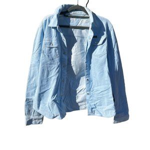Vintage Y2K Tommy Hilfiger Light Blue Corduroy Button-Up Jacket, Size 8